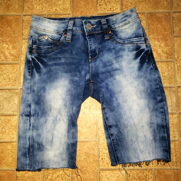 CLEANOUT SALE Tie Dye Blue Jean Shorts - Picture 1 of 5